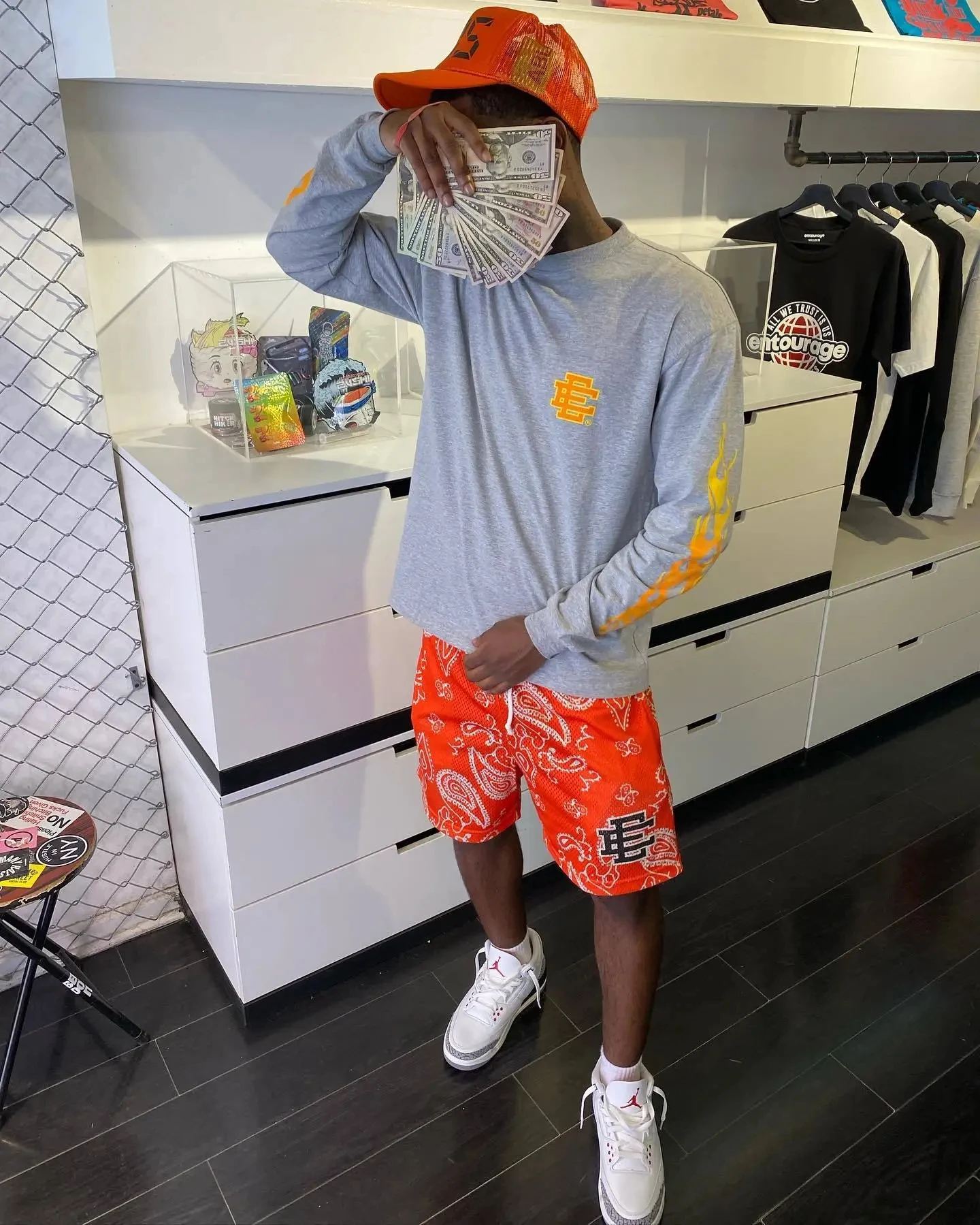 شورت كرة سلة جديد من إريك إيمانويل متعدد الألوان لعام 2025، شورت رياضي غير رسمي، شورت شاطئ شبكي فضفاض يسمح بمرور الهواء #5