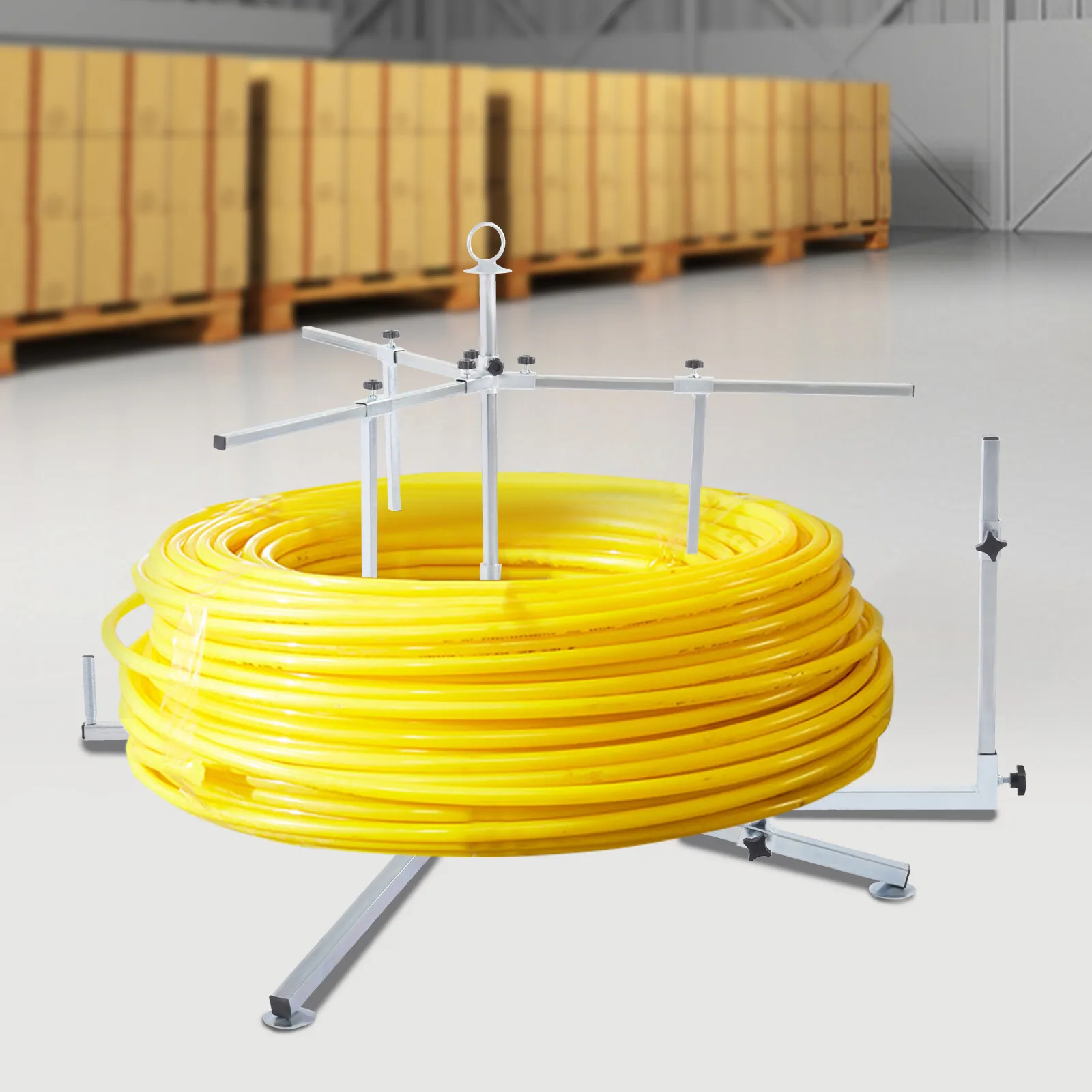 

Underfloor Heating Pipe Winder for Construction Sites Reel Dispenser 200kg Capacity
