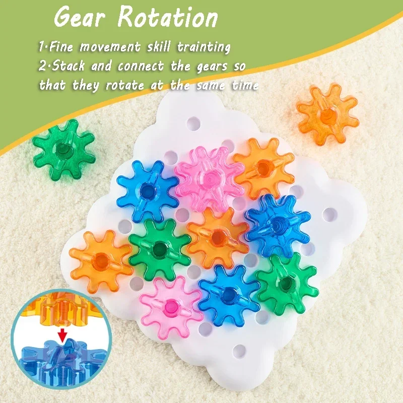 Kinder Uitrusting Nagel Stapelen Muziek Baby Diy Touw Threading Tandwiel Rotatie Muziek Kleuterschool Puzzel Bouwsteen Speelgoed