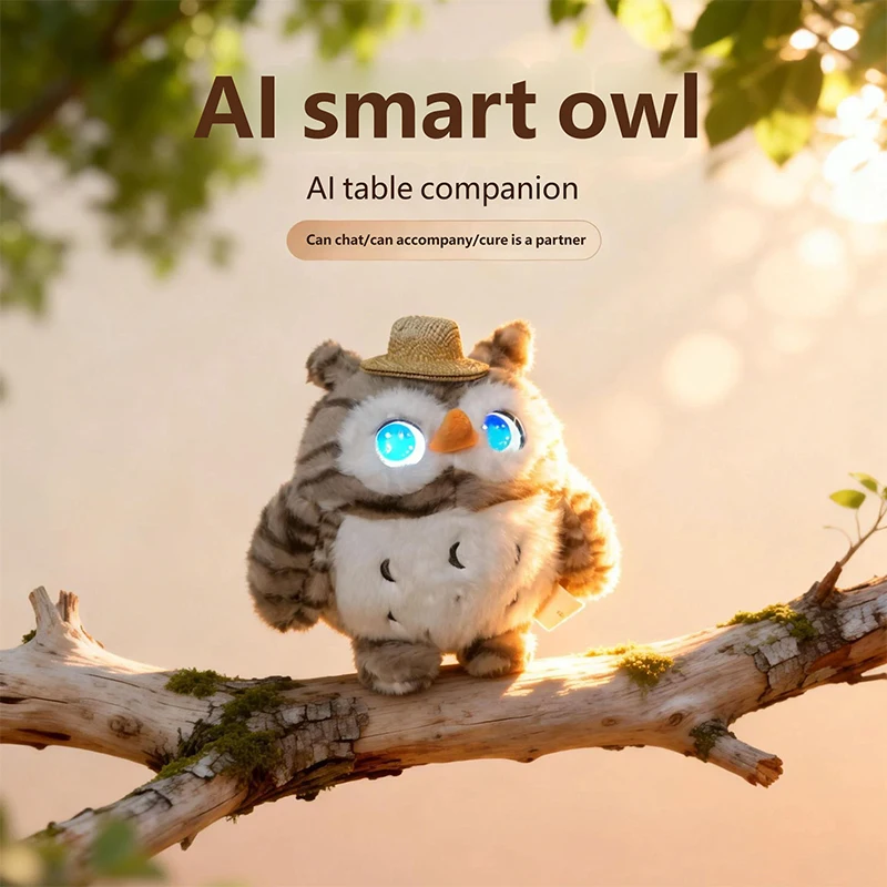 WIFI intelligent owl AI chat robot plush toy  LED luminous eyesInteractive early education toys, children's gifts
