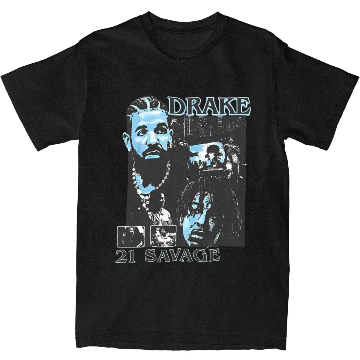 Music Tour Drakes 21 Savage T Shirt Couple Rapper Vintage 100% Cotton T-Shirts Summer O Neck Hip Hop Tee Shirt Big Size Tops