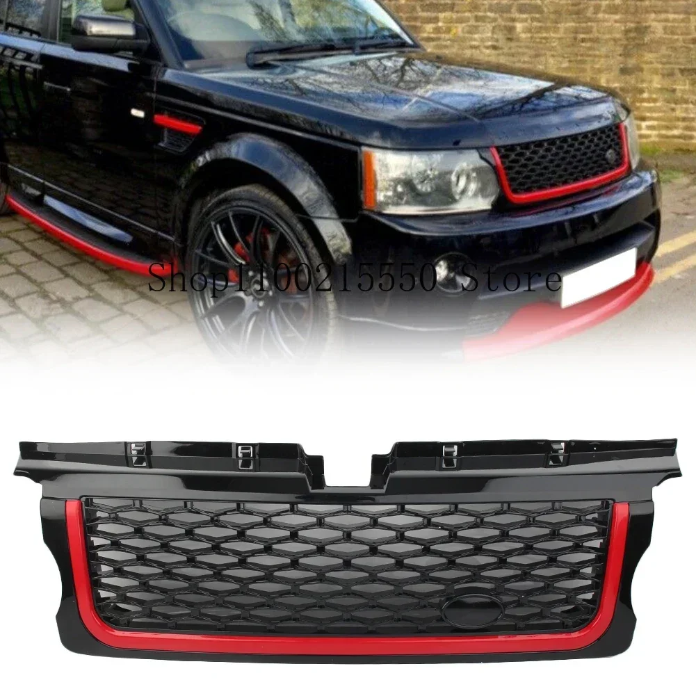 

Car Front Grille Upper Mesh Grill For Land Rover RRS Range Rover Sport 2005 2006 2007 2008 2009 Black Frame Red Edge ABS Plastic