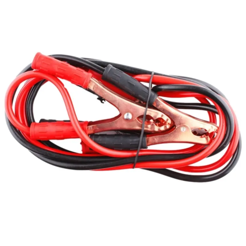 Designed for Emergency Jump Starts on Vehicles A Set of 500A Car Battery Jump Cables, Featuring Double-ended Clamps and Clips