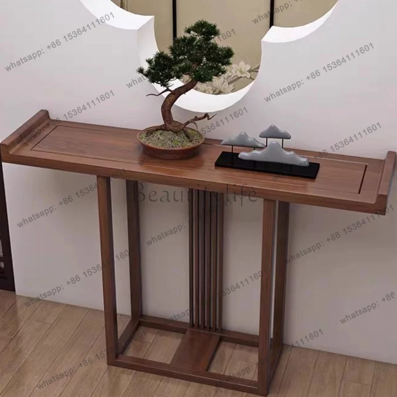 

Luxury Design Entrance Table Aesthetic Wooden Top Minimalist Corner Table Narrow Hall Mesas De Entrada Furniture Living Room