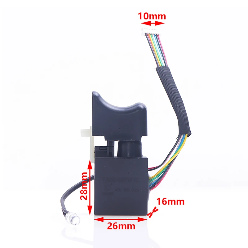 Cordless Drill Speed Control Trigger Switch 7.2-24V Lithium Battery Cordless Drill Speed Control Trigger Switch With Small Light