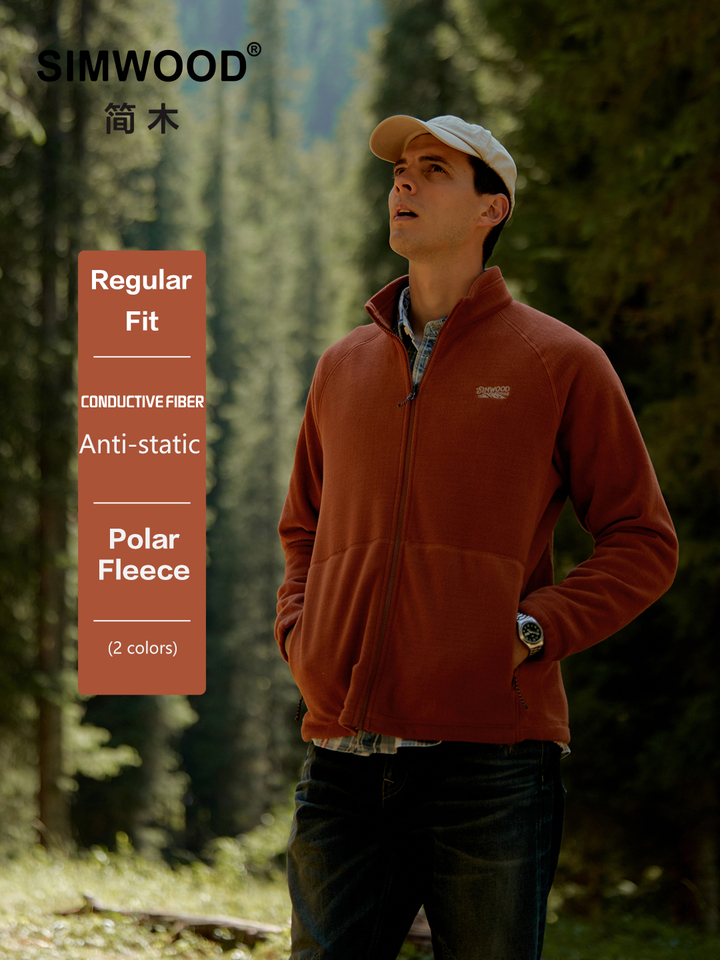  SIMWOOD 2025 Autumn New Regular Fit 310gsm Polar Fleece Jackets Men Casual High Quality Coats 