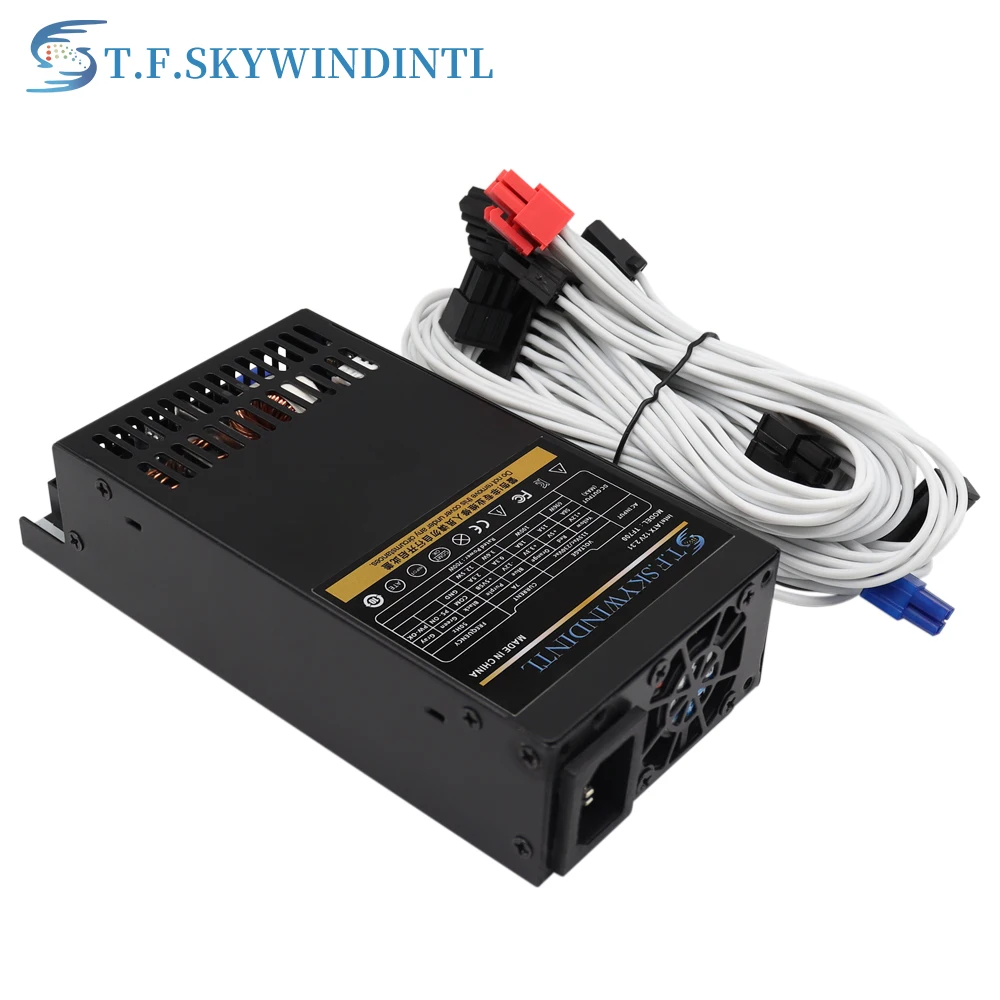 Nieuwe Volledig Modulaire Zilveren Flex Itx Kleine 1u Stille Voeding 90V-264V Met Witte Module Bedrading Voor Desktop Server Werkstations