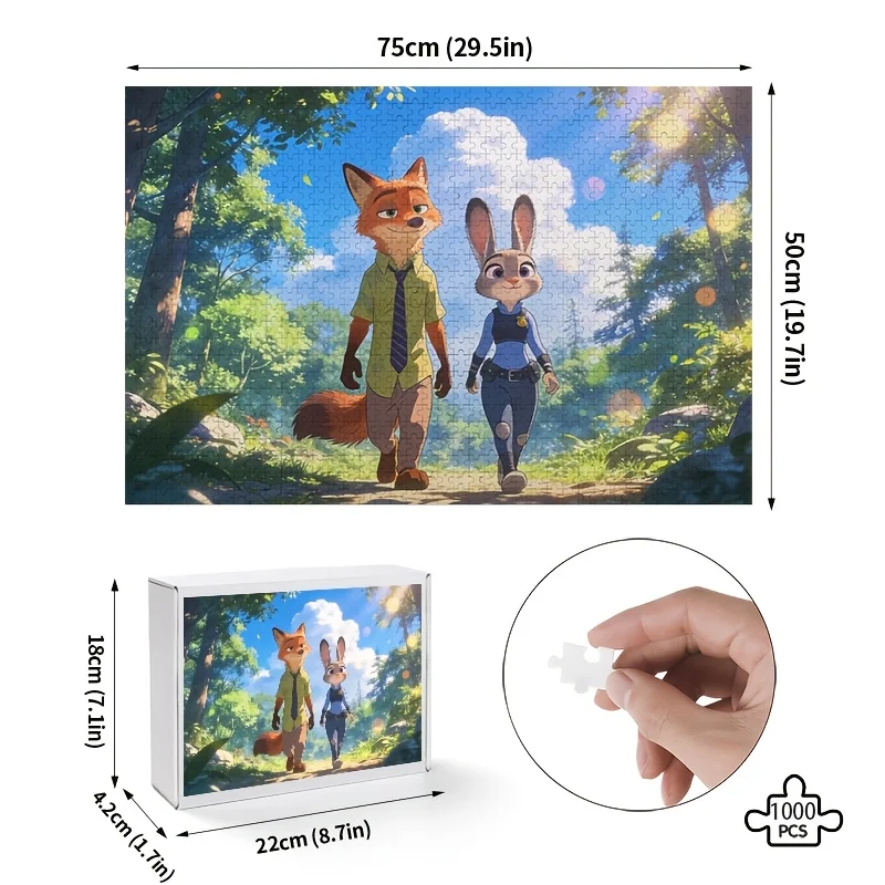 

1000 шт. головоломка Disney Crazy City Judy Hopps & Nick Wilde — сложная головоломка для взрослых, подходящая для, коллекционный подарок для A