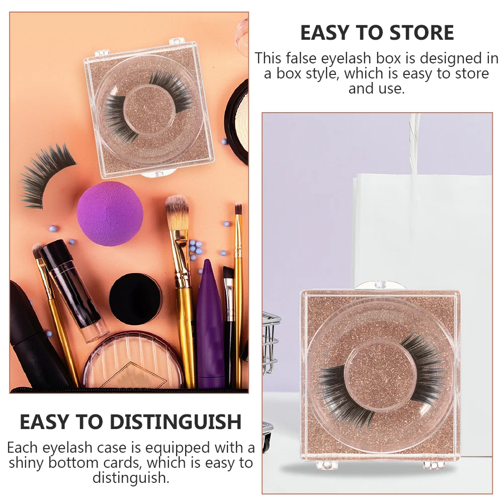 Boîte de rangement transparente pour faux-cils, 12 pièces, avec Base brillante, étui d'emballage vide pour faux-cils, support sécurisé, étui en plastique pour cils