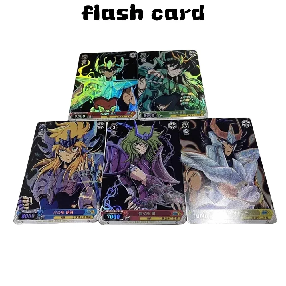 

DIY Saint Seiya Kanon Original Series Set 5pcs Flash Card Anime Peripheral Game Collection Card Holiday Gift for Children