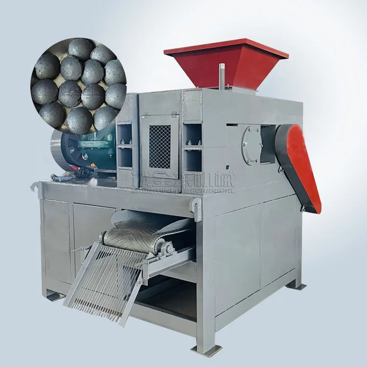 Hot Sale Roller Ball Press Pillow Shape Charcoal Briquette Machine Coal Charcoal Oval Shape Briquette Making Machine