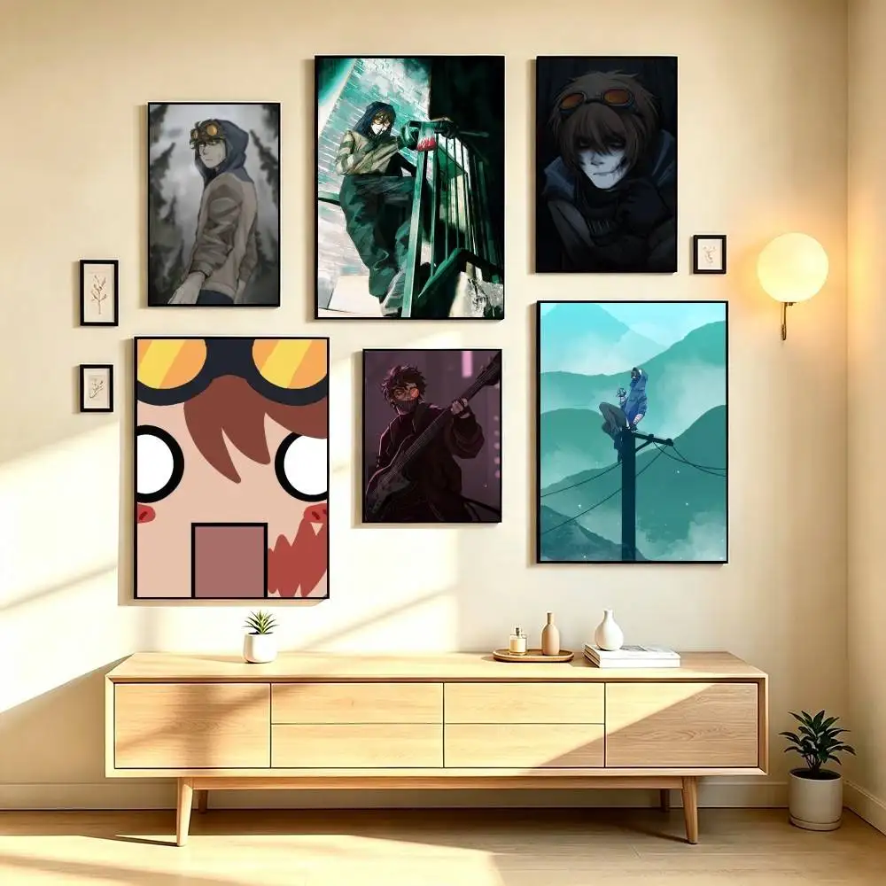T-Ticci Toby Horror Character Poster High Quality Dorm Living Room Aesthetic Wall Decoration Painting Stickers Gift