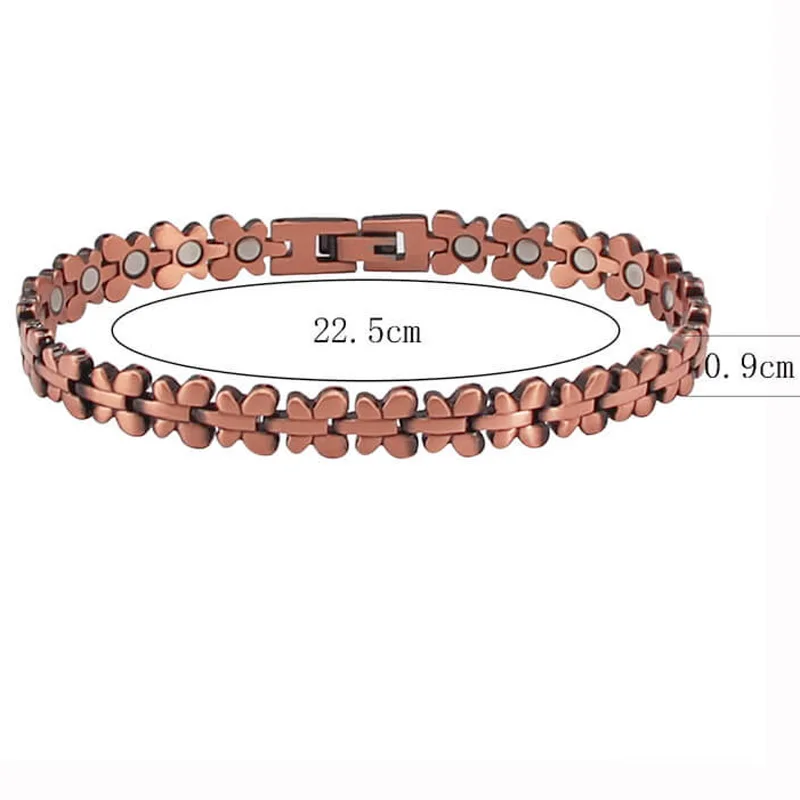 Women Butterfly Copper Bracelets Magnetic for Arthritis Pain Relief Effective Therapy for RSI&Carpal Tunnel~99.9% Pure Copper