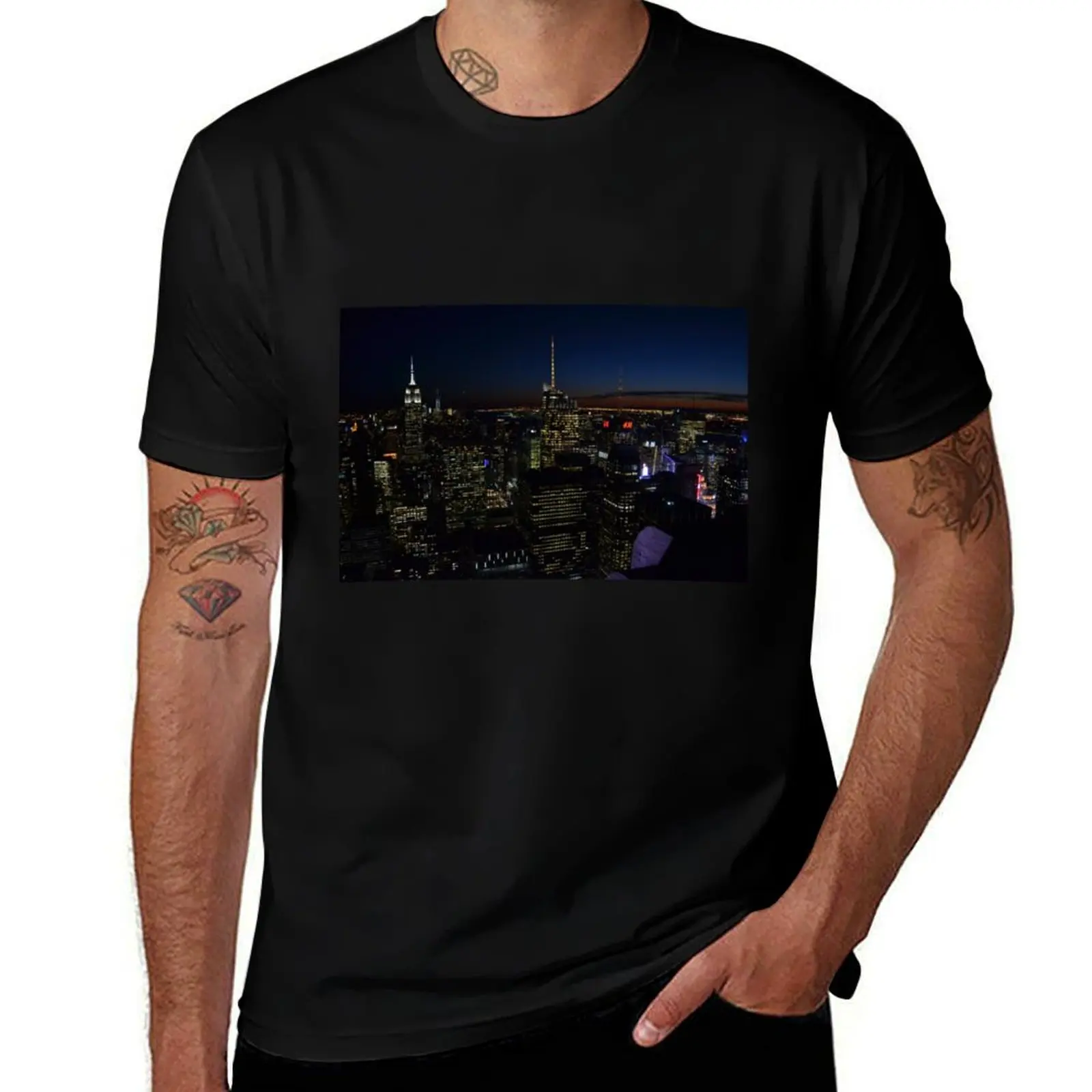 

NYC by night T-Shirt Blouse graphics mens designer t shirt