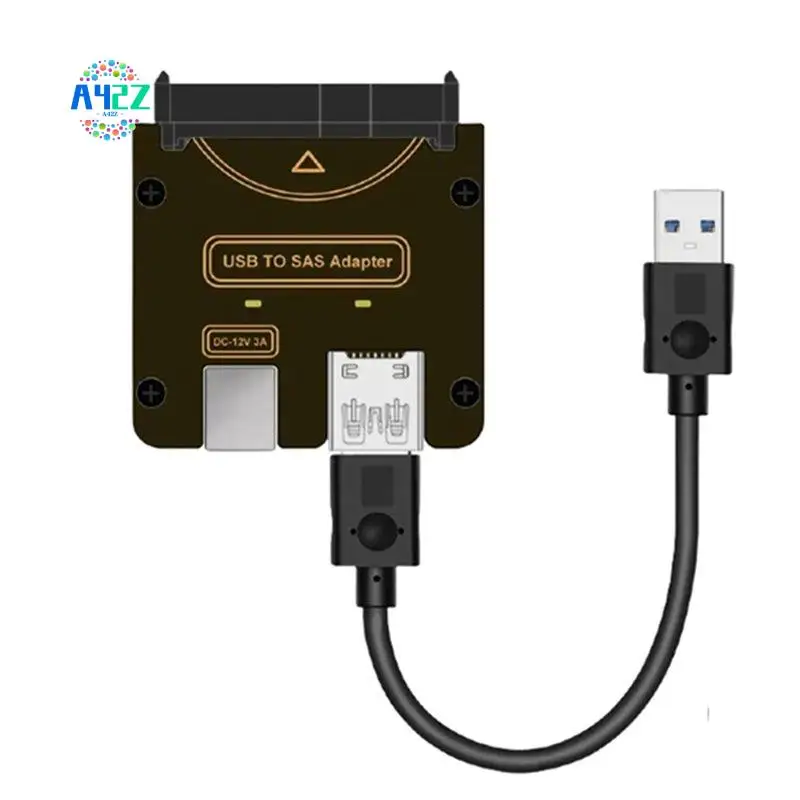 

A42Z-SAS 29Pin SFF-8482 To USB 3.0 Adapter Hard Disk Drive 6Gbps With Chipset And Power Port Need 12V/3A Power Supply EU Plug