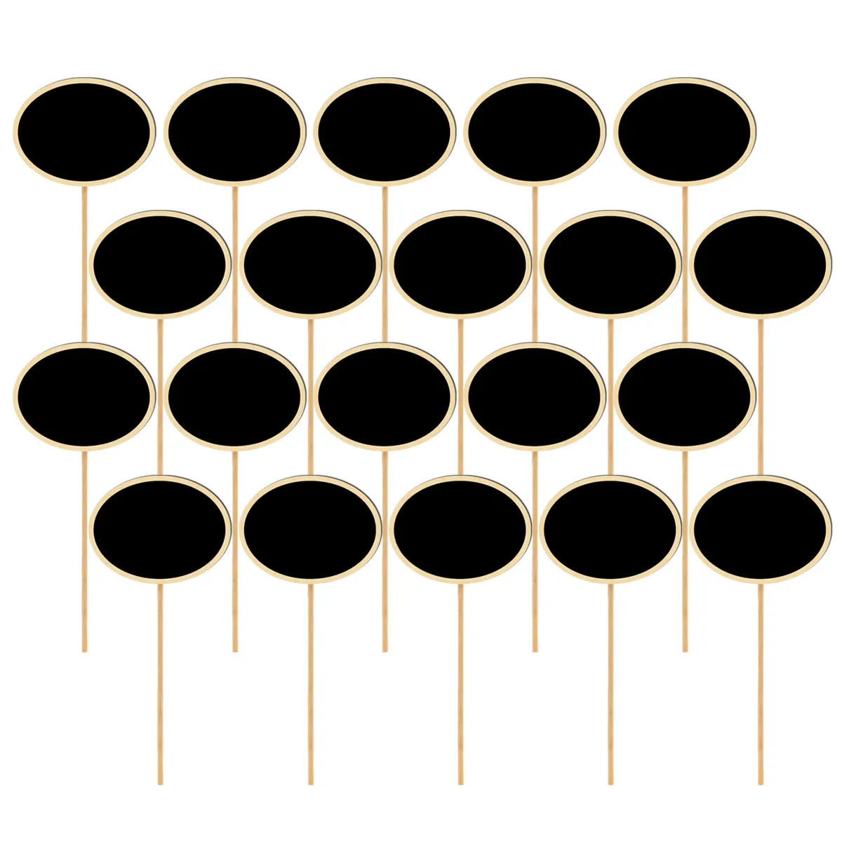 20Pcs Oval Wooden Mini Chalkboard Signs Blackboards for Garden Flower Plant Tags Wedding Table Numbers Message