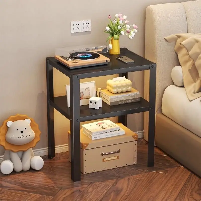 Bedside Shelves Household Floor Simple Wrought Iron Bedside Table Shelves Coffee Table Storage Table