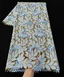 Double Stones Guipure Embroidery Voile Lace Best Quality Korea Cloth African Wedding Fabric Middle East Celebrants Dentelle Robe