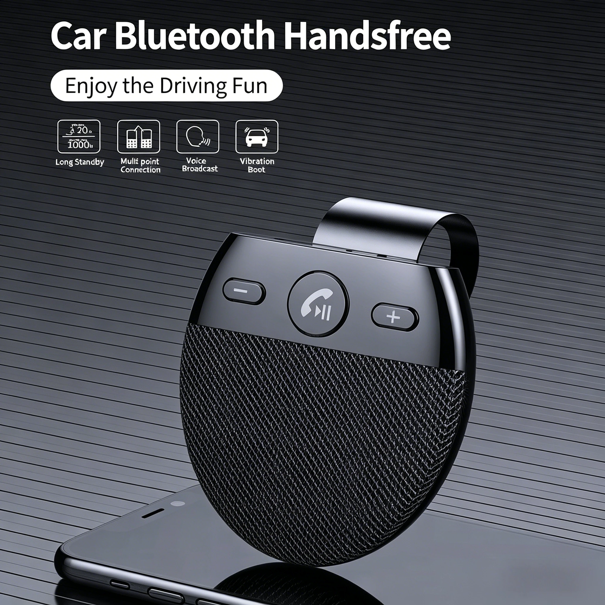 Sun Visor Car Bluetooth Handsfree Speakerphone Voice Prompt Wireless Hands Free Call Kit Auto Interior Accessories