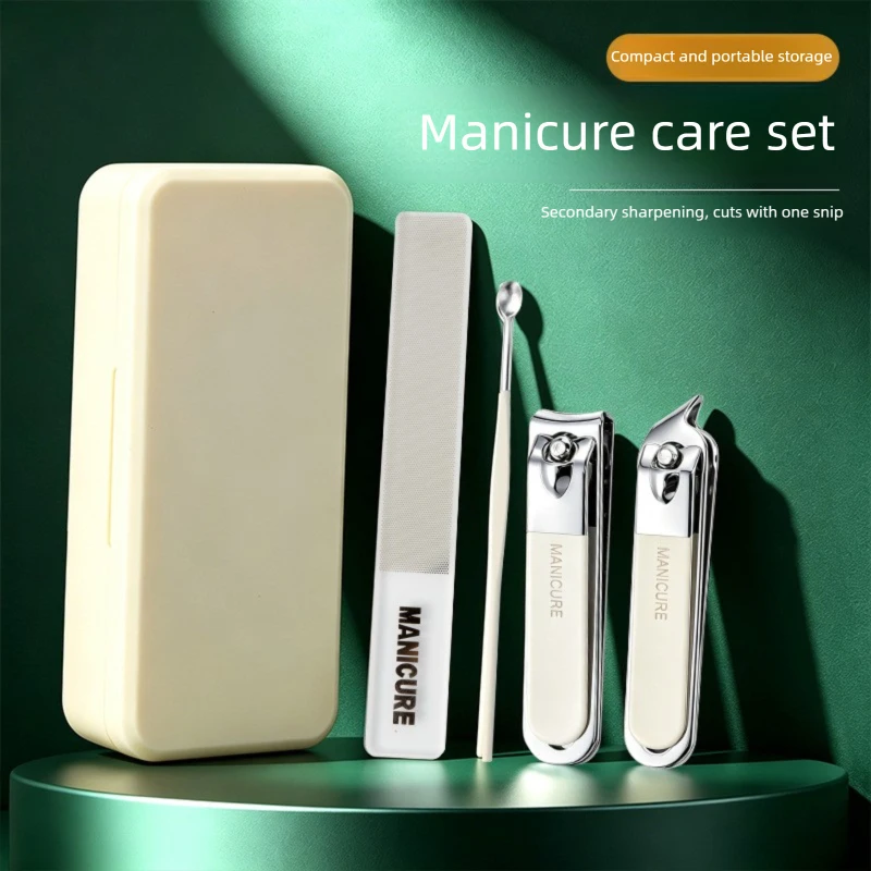 Stainless Steel Manicure Set, Portable Mini Case Nail Clippers With Ear Pick, Custom Logo Available Nail Care Grooming Tools
