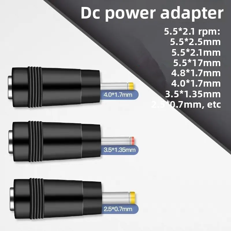 6pcs 5.5X2.1 Mm To 5.5X2.5/3.5/4.0 Mm Male Dc Power Connector Adapter Laptop