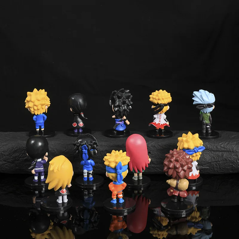 12pcs/set Anime Naruto Shippuden Hinata Sasuke Itachi Kakashi Gaara Q Version PVC Figures Toys Dolls Kid Gift