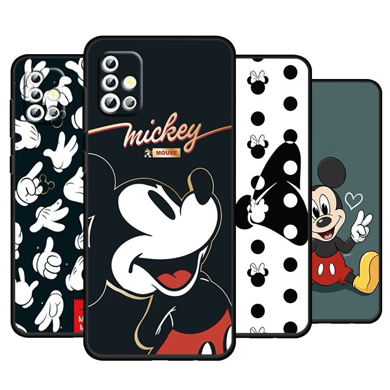 Red Minnie Mickey For Samsung Galaxy A73 A54 A52S A72 A71 A52 A51 A22 A32 A21S 4G 5G Silicone Soft Black Phone Case