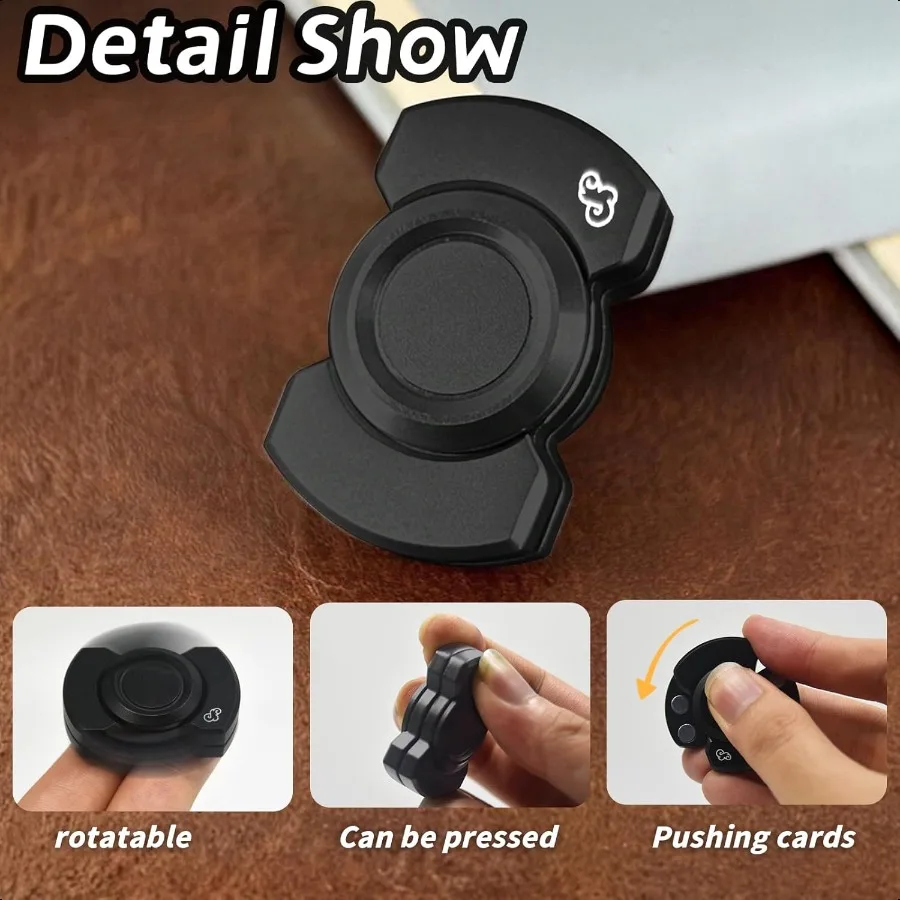 Metal Fidget Toys Adults 3 in 1Slider Spinning Clicker Haptic Str Relief Anxiety Autism ADHD EDC Toys Cool GadgetsBlack