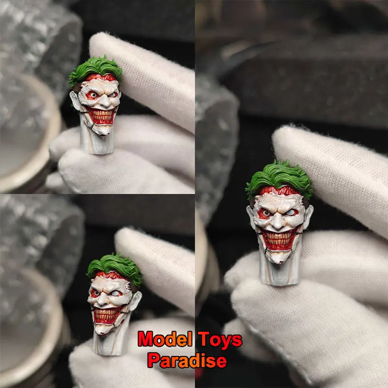 

1/12 Scale Horror Skin Face Clown Head Sculpt Villain Soldier Head Fit 6inch Mezco Action Figure Body DIY