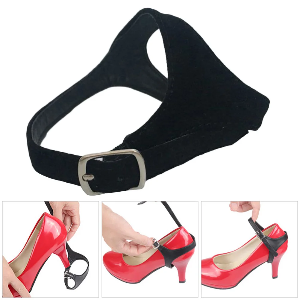 

Triangle Anti-Loose Shoe Strap For High Heels Imitation Elastic Slip-Resistant Shoelace Accessory Black