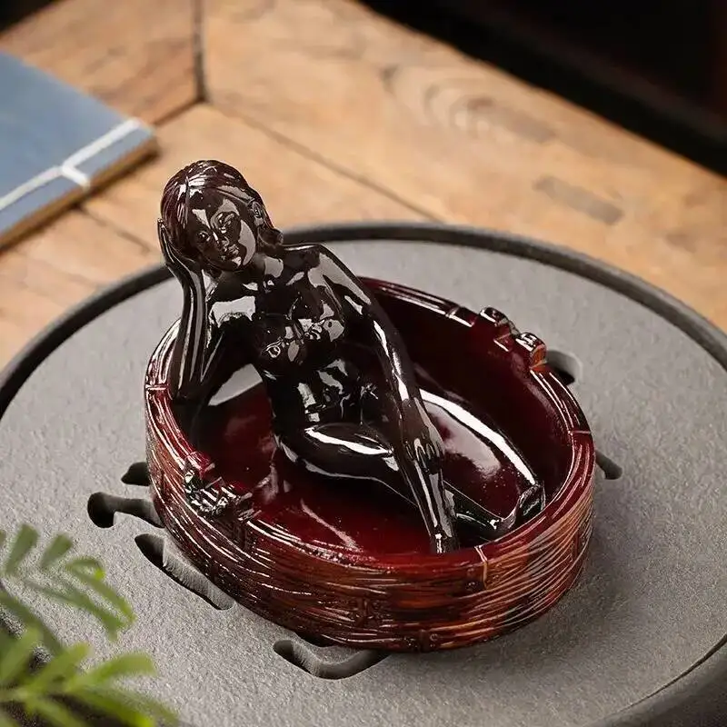 Color-changing Tea Pet Ornament Modern Girl Cute Temptation Tea Table Tea Set Accessories Creative National Trend