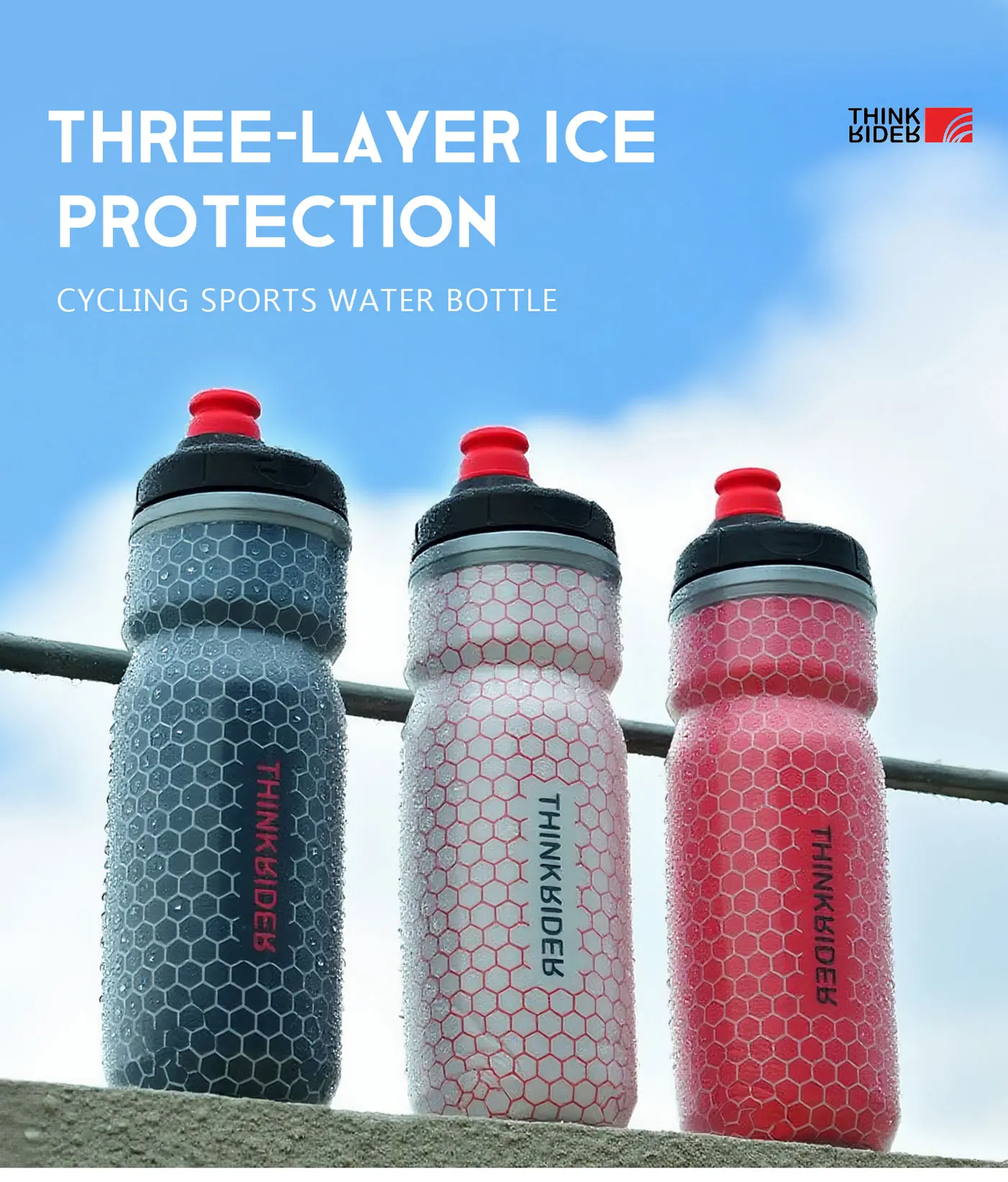 ThinkRider 620ML Cycling Keep Cold Bottle MTB Road Bike Portable Cup Lightweight Outdoor Water Bottle Bike Accessory_maomaolike.com