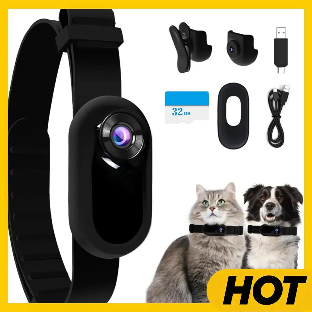 

HD 1080P Беспроводная камера-ошейник без Wi-Fi, ошейник для камеры для собак, кошек, домашних животных, мини-камера для тела, видеозаписи для кошек, собак, подарок на день рождения