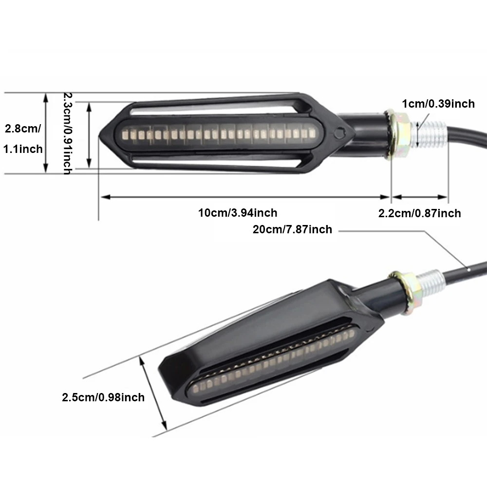 4PCS 24LED Turn Signals Tail Light Motorcycle LED Flowing Water Flashing Blinker Brake/Running Light DRL Flasher Lamp