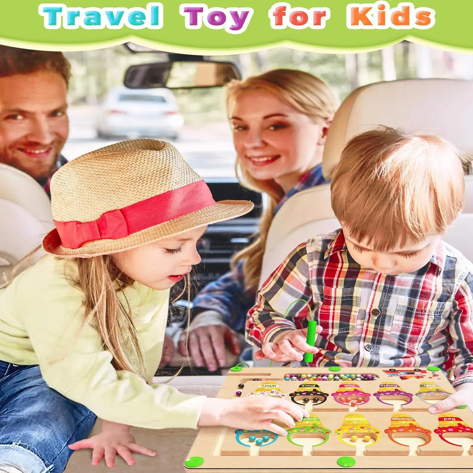 Cor magnética correspondência labirinto brinquedo de madeira ímã bolas quebra-cabeças placa para habilidades motoras finas pré-escolar jardim de infância meninos meninas