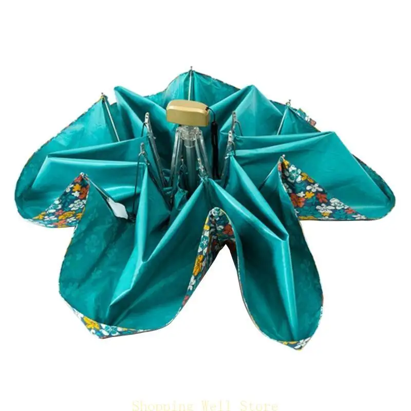 

Kx4b шикарные цветочные пять складных зонтичных зонтиков Солнечные зонтики Женщины Женщины для путешествий на открытом воздухе