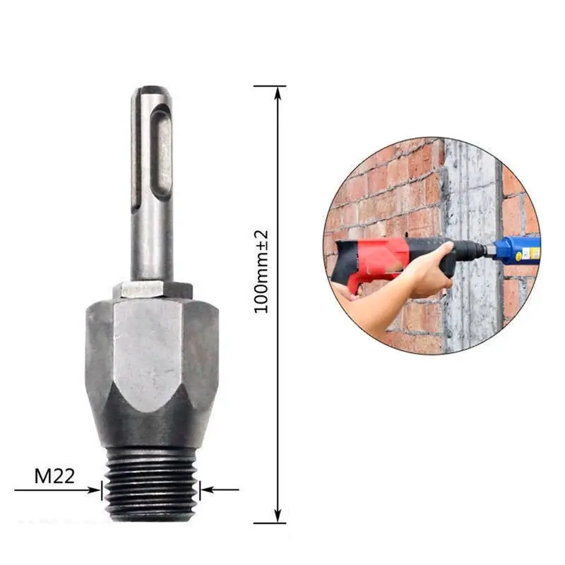 UISN M22 Adapter For Electric Hammer Drill Bits With Square Round Hex Shanks Used For Concrete And Hard Material Drilling