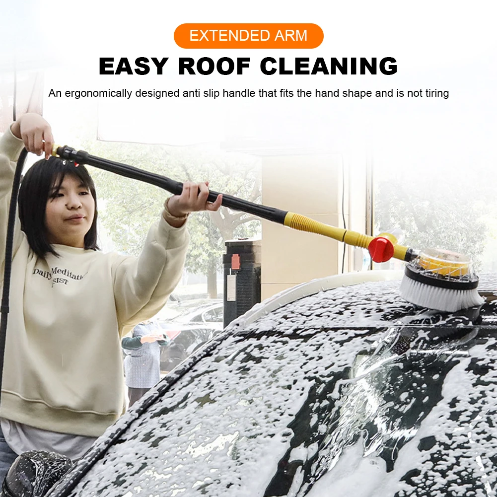 

Автомобильная вращающаяся щетка для мытья автомобиля, щетка для мытья пены с длинной ручкой, регулируемая вращающаяся щетка из распылительной пены, синель для чистки автомобиля, обслуживания