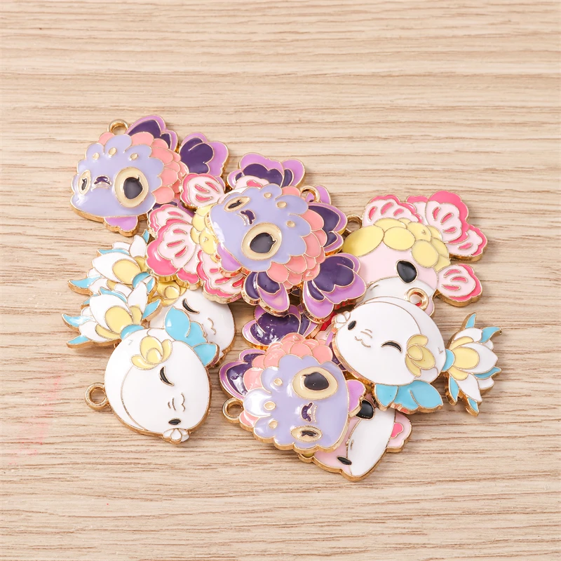 

10pcs Cartoon Enamel Goldfish Charms Pendants for Jewelry Making Earrings Necklaces Bracelets Accessories DIY Crafts Supplies