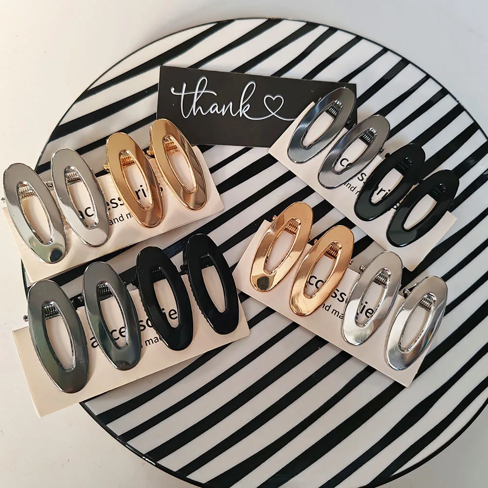 4 قطع من مشابك الشعر الجانبية على شكل دبوس الشعر المصنوعة من سبائك الذهب والفضة الأوروبية والأمريكية للفتيات والنساء وإكسسوارات الشعر الكورية للحفلات #3