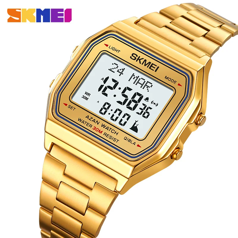 

SKMEI Pilgrimage Time Reminder Watches Digital Sports Watch 3Bar Waterproof Wristwatches For Men Women Alarm Clock Reloj Hombre