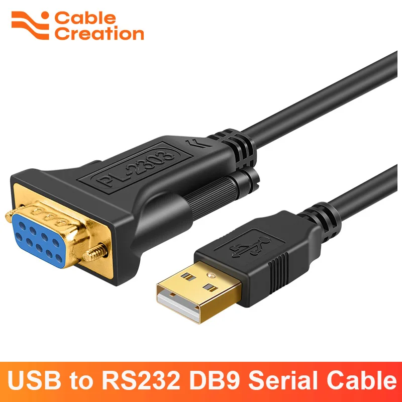 

USB to RS232 Adapter with PL2303 Chipset USB 2.0 Male to RS232 Female DB9 Serial Converter Cable for Cashier Register Modem