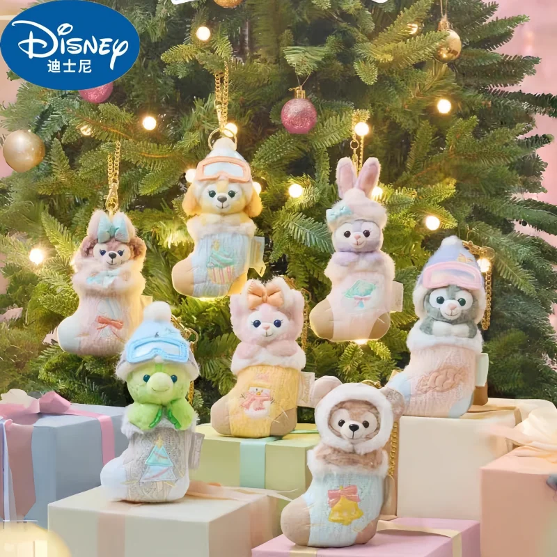 

Hot Genuine Disney Christmas Socks Series Lina Belle Pancake Lulu Keyring Plush Doll Room Decor Girl Boy Festival Christmas Gift