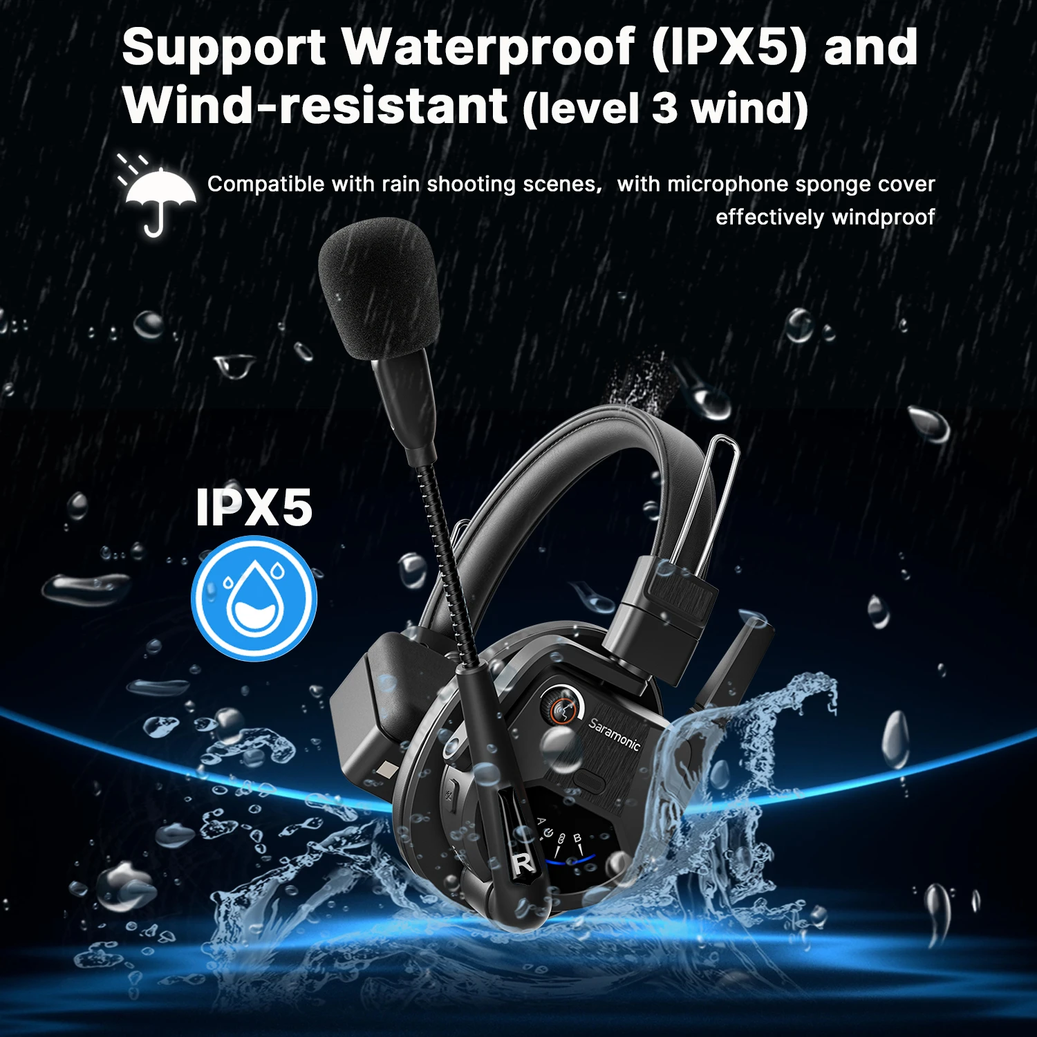 Saramonic wiTalk9 srh fone de ouvido remoto de orelha única para witek9 comunicação duplex completa interfone sem fio fones de ouvido microfone