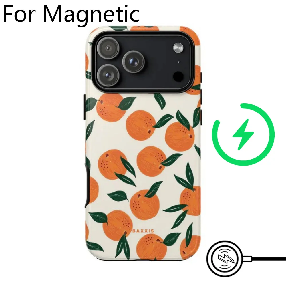 Luxuriöse Clmj Orancha Spritza Handyhülle für iPhone 17 16 15 14 13 12 11 Pro Max Plus Air Magnetische Doppelschicht-Rückabdeckung – Detail 4