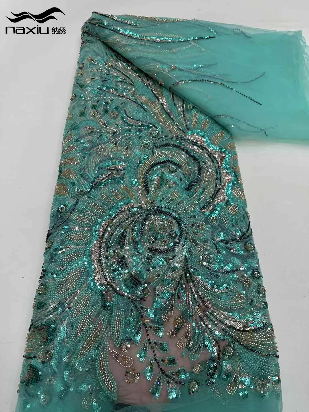 

Madison African Beaded Groom Tulle lace Fabric 2025 High Quality Sequins Embroidery French Lace For Nigerian Party Dress Sewing