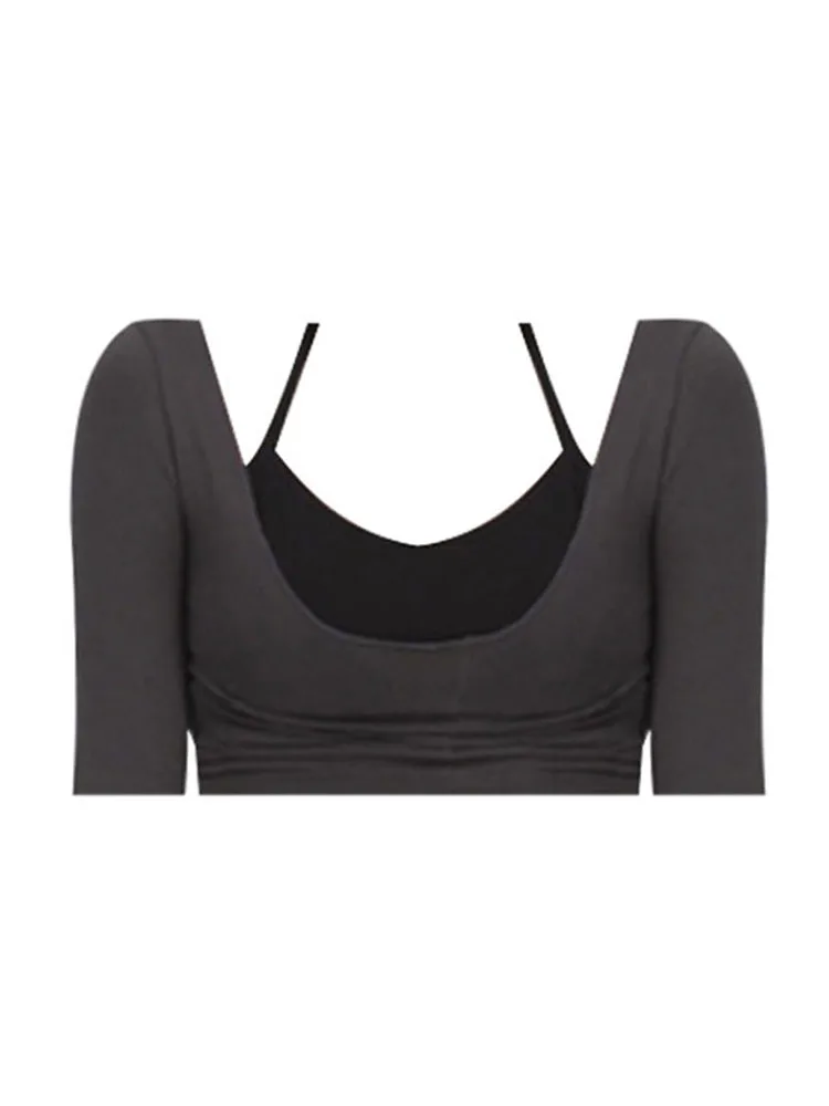 Korean Style Fashion Y2k 2 Piece T-shirt Women\'s Sexy Slim Long Sleeve Bottoming Tight Chic Thin Topos 2022 Autumn Winter New