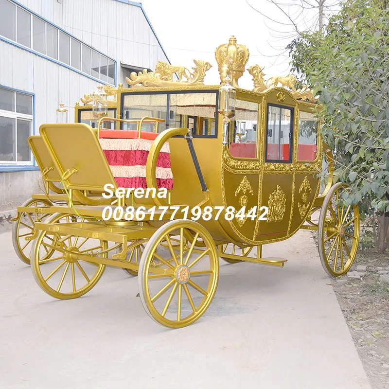 OEM European Style Royal Electric Horse Drawn Carriage Cart Wedding Horse Carts and Carriages for Sale