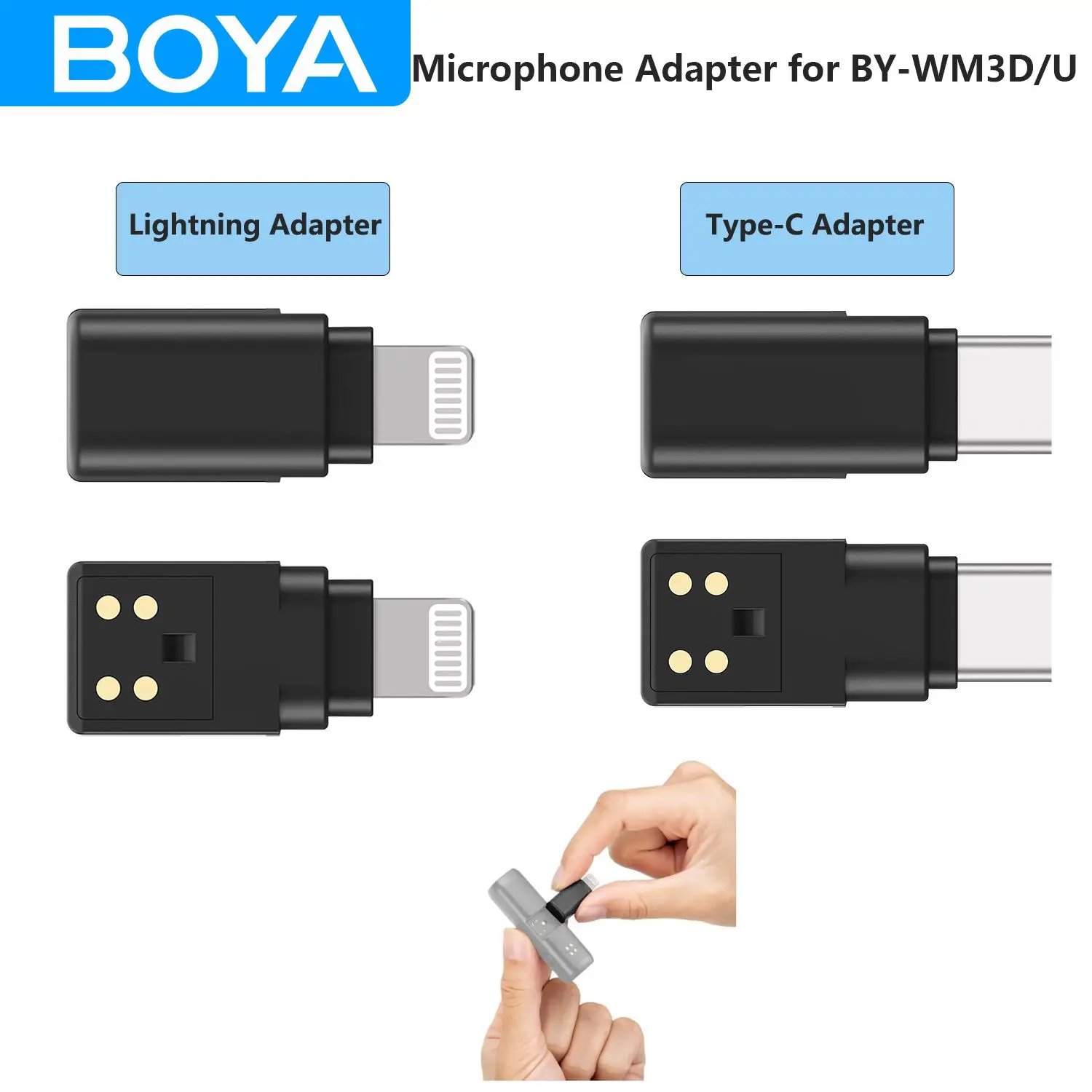 BOYA iPhone Lightning Type-C Adapter for BY-WM3D/WM3U only