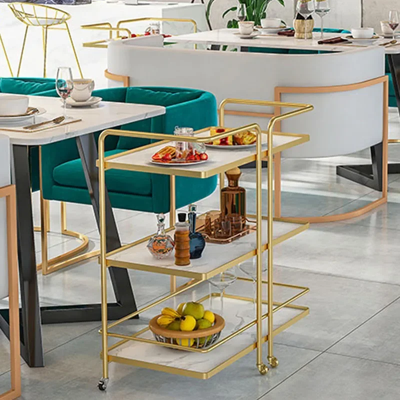 Rotating Cleaning Shelf Salon Trolley Bar Gold Drink Serving Salon Trolley Muebles Workshop Peluqueria Salon Furniture